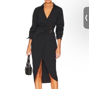 NWT Veronica Beard Black Afton Wrap Dress
